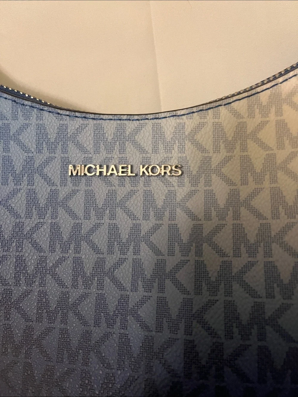 NWOT Michael Kors Blue Ombre MK Logo Shoulder Bag